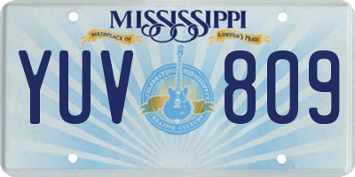 MS license plate YUV809