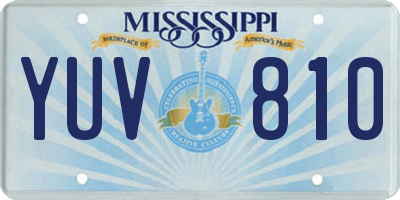 MS license plate YUV810