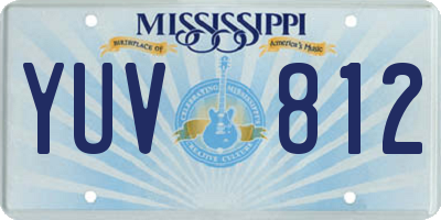 MS license plate YUV812