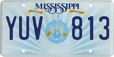 MS license plate YUV813