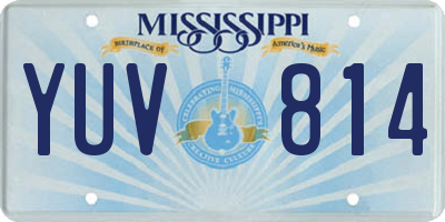 MS license plate YUV814