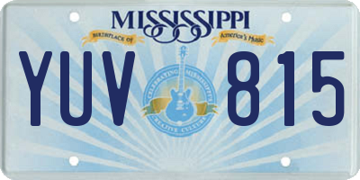 MS license plate YUV815