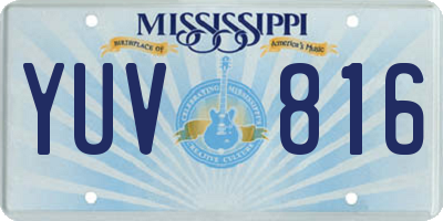 MS license plate YUV816
