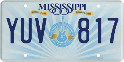 MS license plate YUV817
