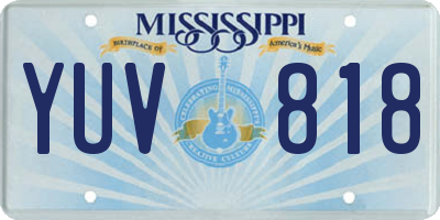 MS license plate YUV818