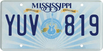 MS license plate YUV819