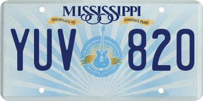 MS license plate YUV820