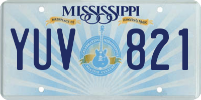 MS license plate YUV821