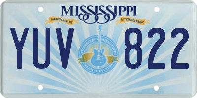 MS license plate YUV822