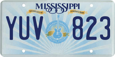 MS license plate YUV823