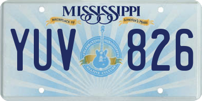 MS license plate YUV826