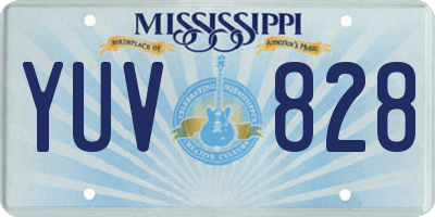 MS license plate YUV828