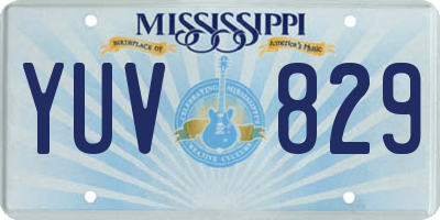 MS license plate YUV829