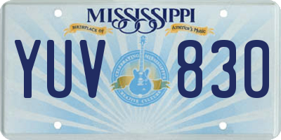 MS license plate YUV830