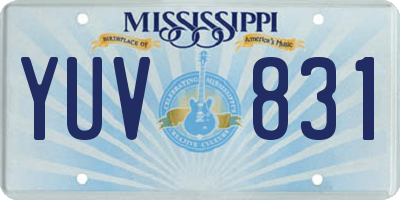 MS license plate YUV831