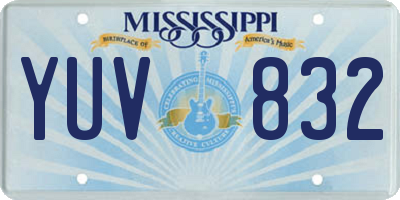 MS license plate YUV832