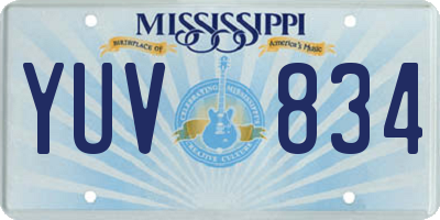MS license plate YUV834