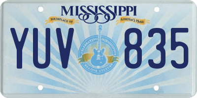 MS license plate YUV835