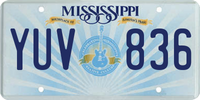 MS license plate YUV836