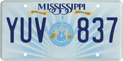 MS license plate YUV837