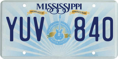 MS license plate YUV840
