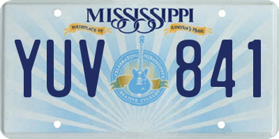 MS license plate YUV841