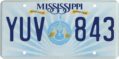 MS license plate YUV843
