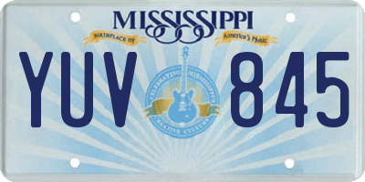 MS license plate YUV845