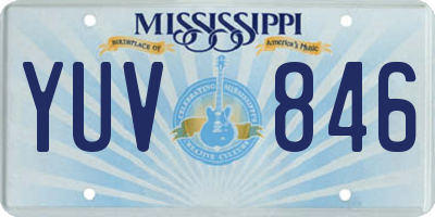 MS license plate YUV846