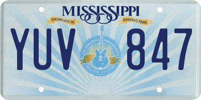 MS license plate YUV847