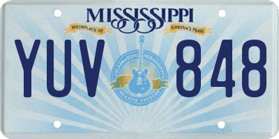 MS license plate YUV848