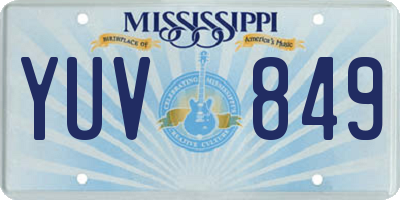 MS license plate YUV849