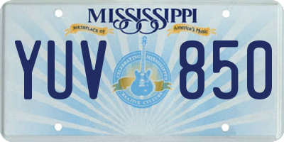 MS license plate YUV850