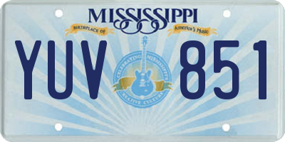 MS license plate YUV851