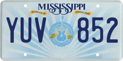 MS license plate YUV852