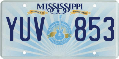 MS license plate YUV853