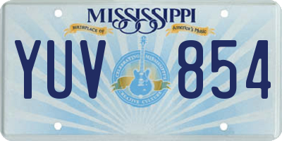 MS license plate YUV854