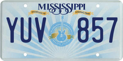 MS license plate YUV857