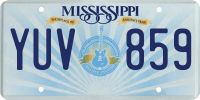 MS license plate YUV859