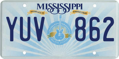 MS license plate YUV862