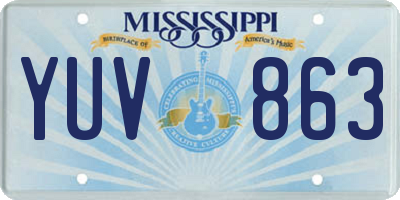 MS license plate YUV863