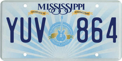 MS license plate YUV864