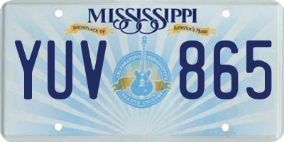 MS license plate YUV865