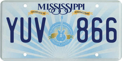 MS license plate YUV866