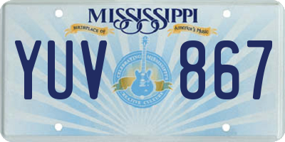 MS license plate YUV867