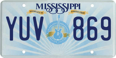 MS license plate YUV869