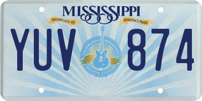 MS license plate YUV874