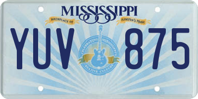 MS license plate YUV875