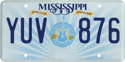 MS license plate YUV876