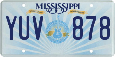 MS license plate YUV878